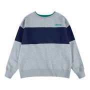 Kinder-Sweatshirt Levi's Colorblock Crewneck Hellgrau