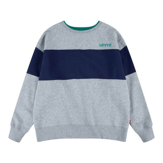 Kinder-Sweatshirt Levi's Colorblock Crewneck Hellgrau