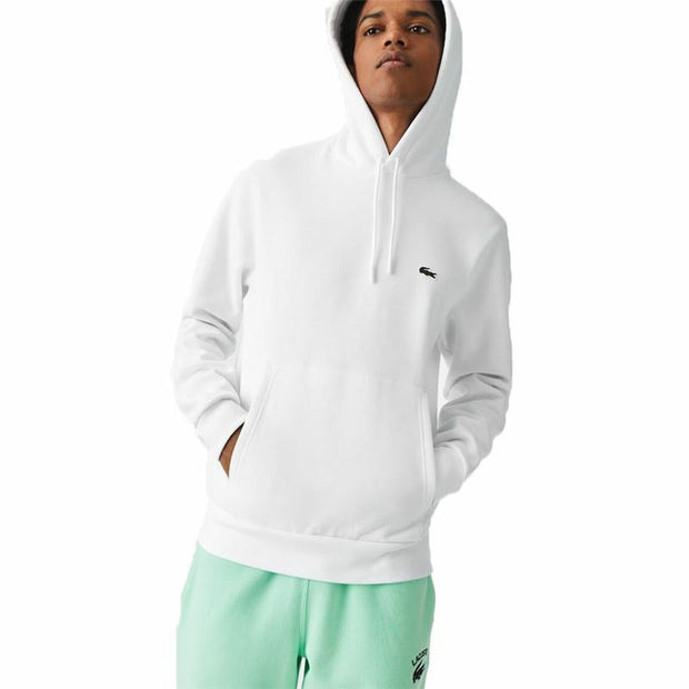 Herren Sweater mit Kapuze Lacoste Sweatshirt Weiß