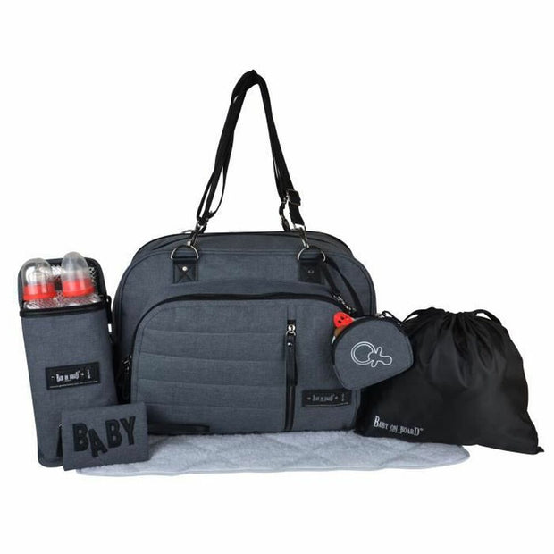 Diaper Changing Bag Baby on Board Grey