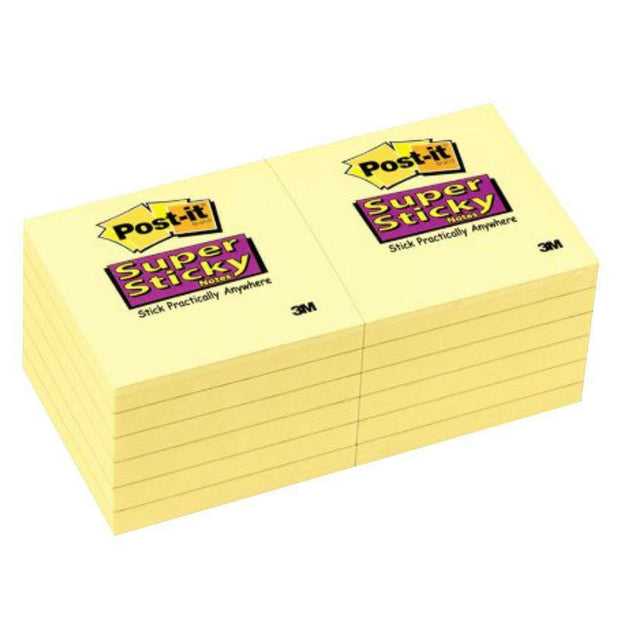 Sticky Notes Post-it  SUPER STICKY Yellow 7,6 x 7,6 cm (76 x 76 mm) (12 Units)