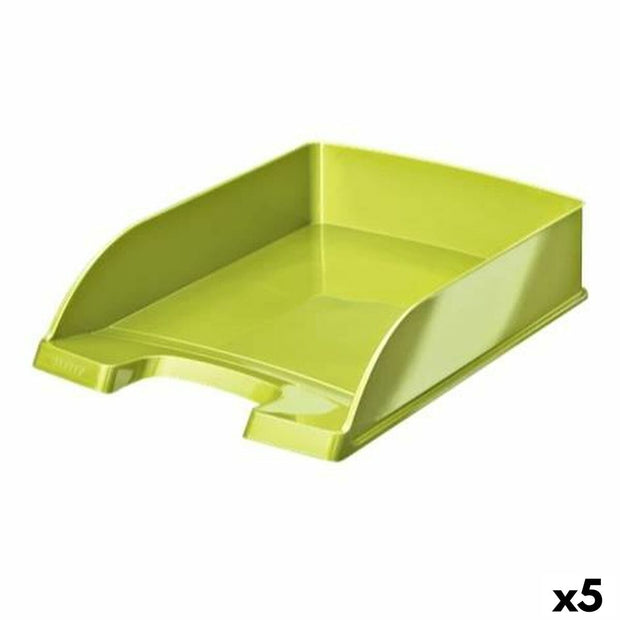 Set of organiser trays Leitz Wow Metallic Green Plastic 5 Units