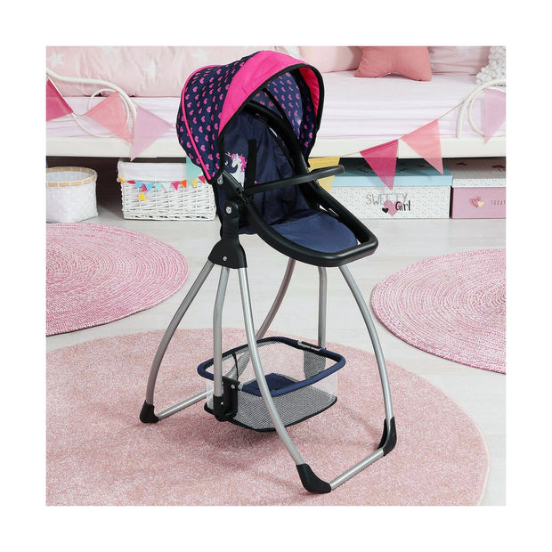 Highchair Reig Navy Blue Cradle for dolls Convertible