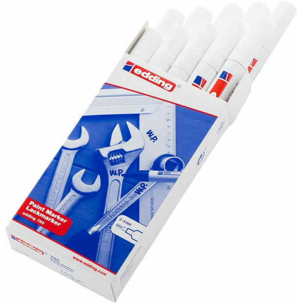 Permanent marker Edding 750  White 10Units