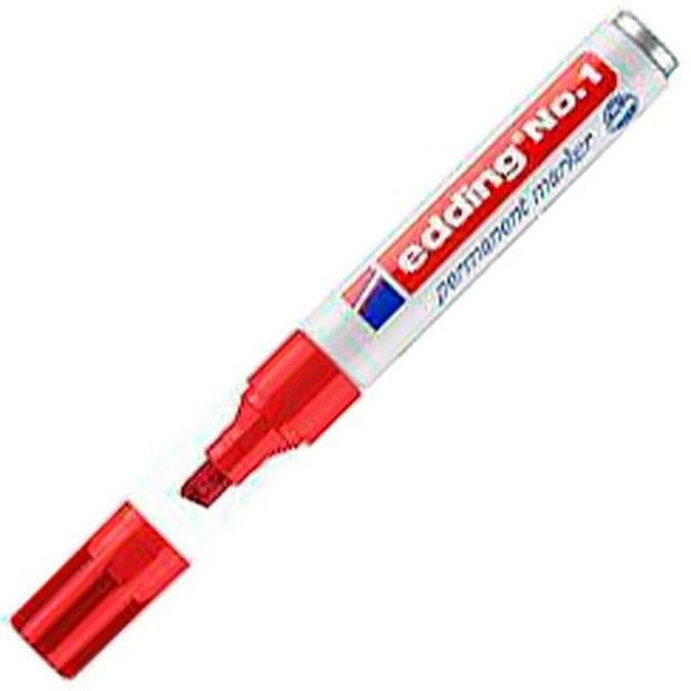 Permanent marker Edding Nº1 Red 10Units