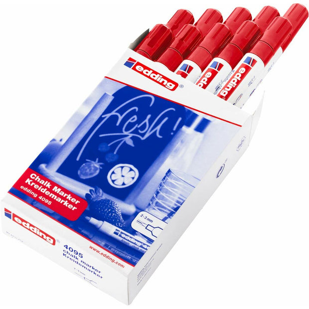 Liquid chalk marker Edding 4095 Red 10Units