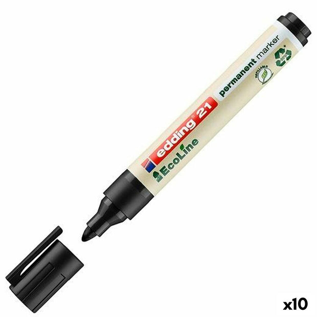 Permanent marker Edding 21 Ecoline 1,5-3 mm Black (10Units)