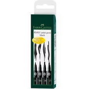 Set of Felt Tip Pens Faber-Castell Pitt Artist Case Black (5 Units)