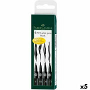 Set of Felt Tip Pens Faber-Castell Pitt Artist Case Black (5 Units)