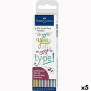 Set of Felt Tip Pens Faber-Castell Pitt Artist Case Metallic (5 Units)