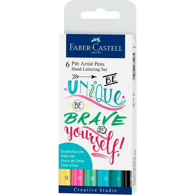 Set of Felt Tip Pens Faber-Castell Pitt Artist Case Calligraphy Cake (5 Units)