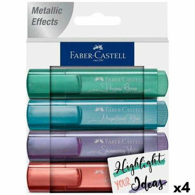 Fluorescent Marker Set Faber-Castell Textliner 46 metal 4 Pieces