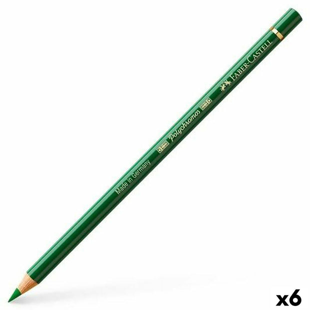 Colouring pencils Faber-Castell Polychromos Green (6 Units)
