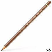 Colouring pencils Faber-Castell Polychromos Brown (6 Units)