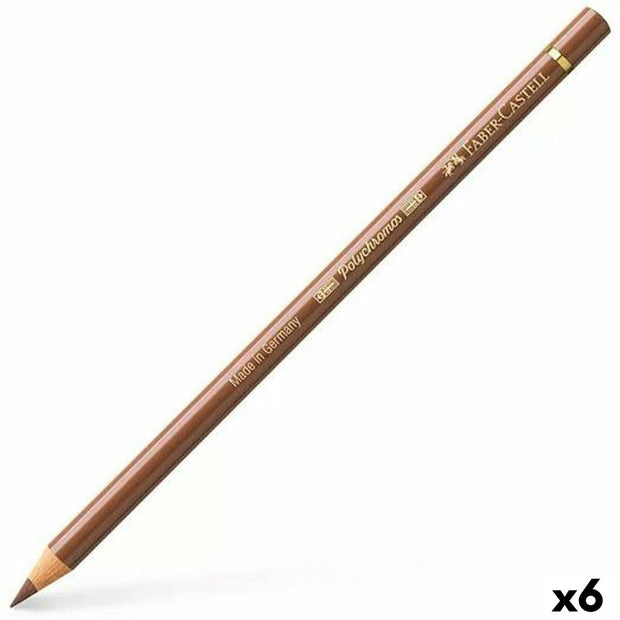 Colouring pencils Faber-Castell Polychromos Brown (6 Units)