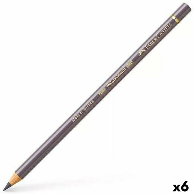Colouring pencils Faber-Castell Polychromos Grey (6 Units)