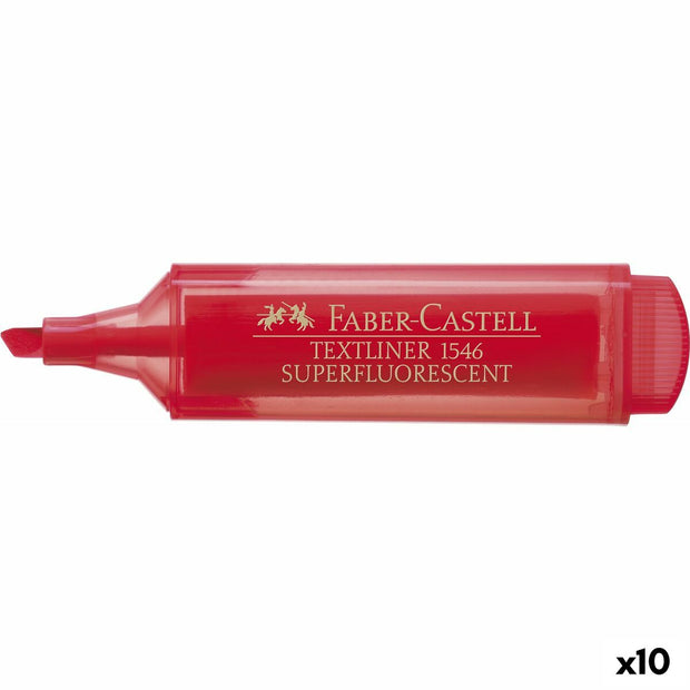 Fluorescent Marker Faber-Castell Textliner 46 Red 10Units