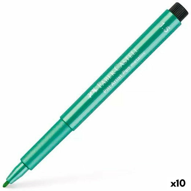 felt-tip pens Faber-Castell Pitt Artist Metallic Green (10Units)