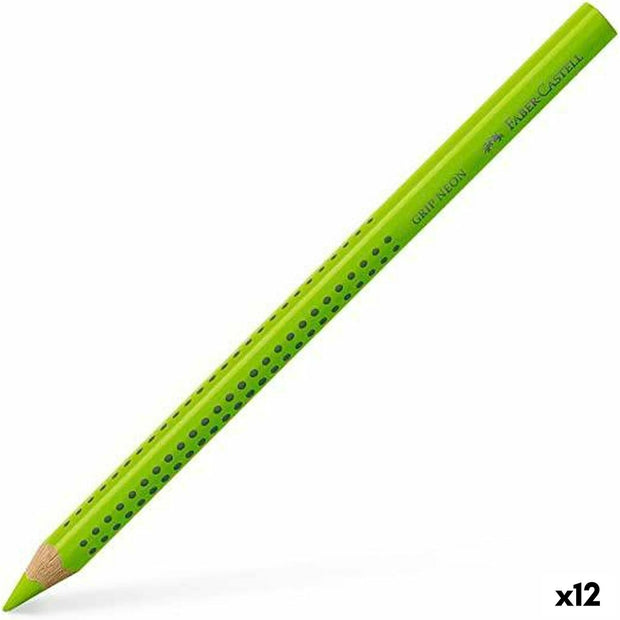 Colouring pencils Faber-Castell Jumbo Light Green (12 Units)