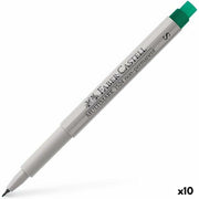 felt-tip pens Faber-Castell Multimark 1524 Green (10Units)