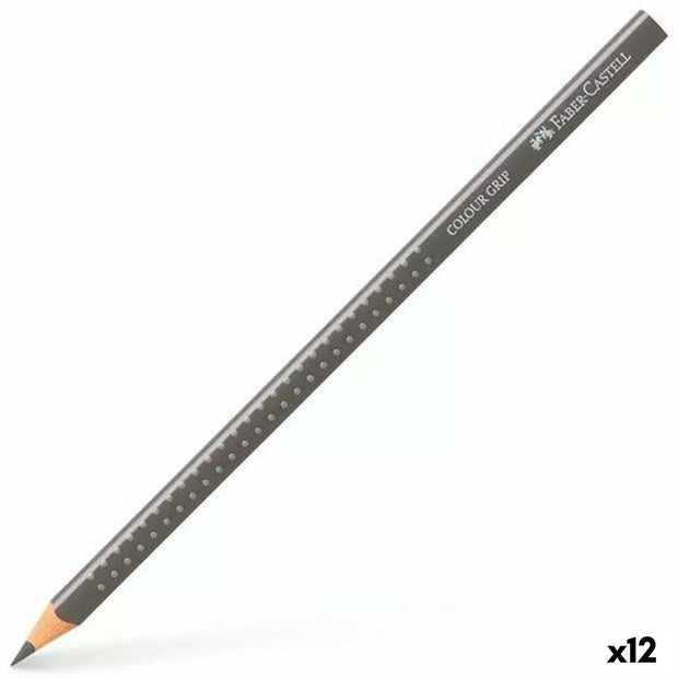 Colouring pencils Faber-Castell Colour Grip Grey (12 Units)