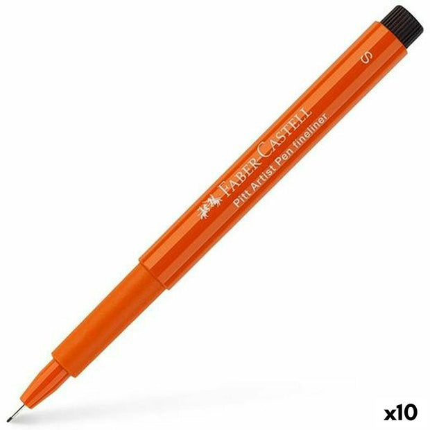 felt-tip pens Faber-Castell Pitt Artist Fineliner S Dark Orange (10Units)