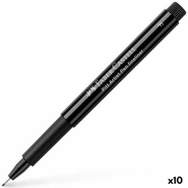 felt-tip pens Faber-Castell Pitt Artist Fineliner F Black (10Units)