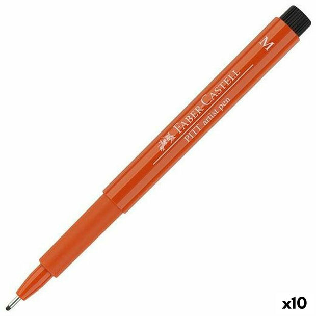 felt-tip pens Faber-Castell Pitt Artist Fineliner M Dark Orange (10Units)