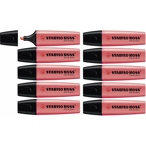 Fluorescent Marker Stabilo Boss Red 10Units