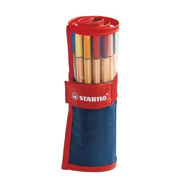 Set of Felt Tip Pens Stabilo Point 88 Red Rollerset