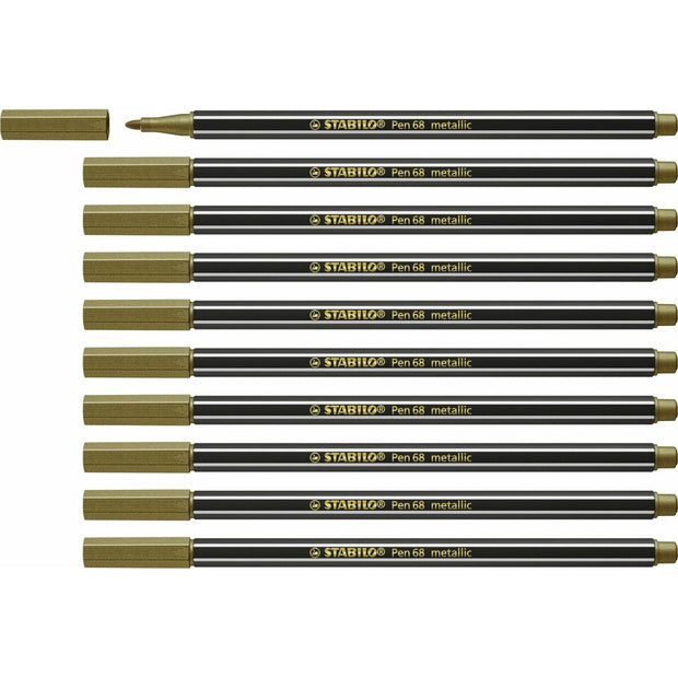 felt-tip pens Stabilo Pen 68 metallic Golden 10Units