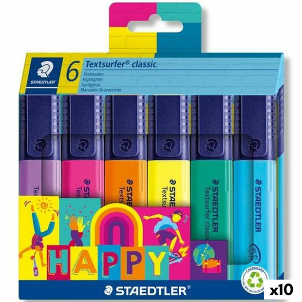 Fluorescent Marker Set Staedtler Textsurfer Classic Happy Line 10Units