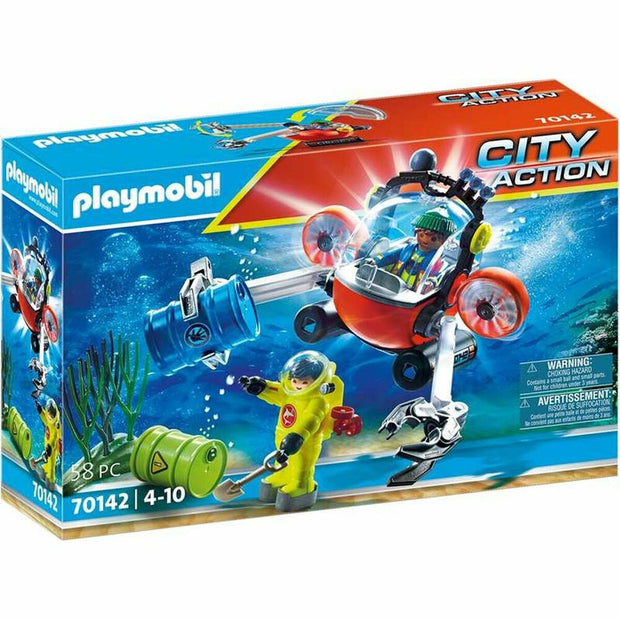 Playset Playmobil City Action Environment Mission Submarine 70142 (58 pcs)