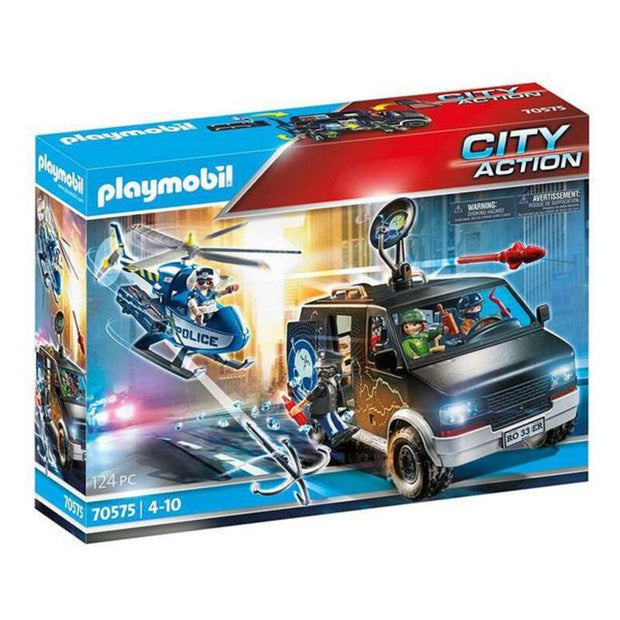 Vehicle Playset City Action Police Helicopter Playmobil 70575 Helicopter Police Car (124 pcs)