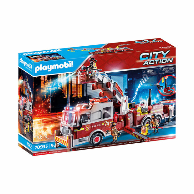 Vehicle Playset Playmobil US Tower Ladder City Action 70935 Fire Engine (113 pcs)