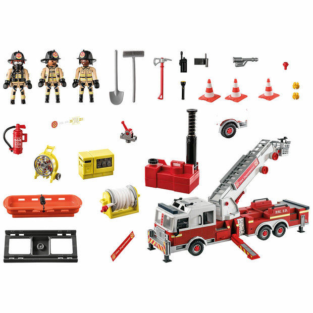 Vehicle Playset Playmobil US Tower Ladder City Action 70935 Fire Engine (113 pcs)