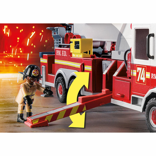 Vehicle Playset Playmobil US Tower Ladder City Action 70935 Fire Engine (113 pcs)