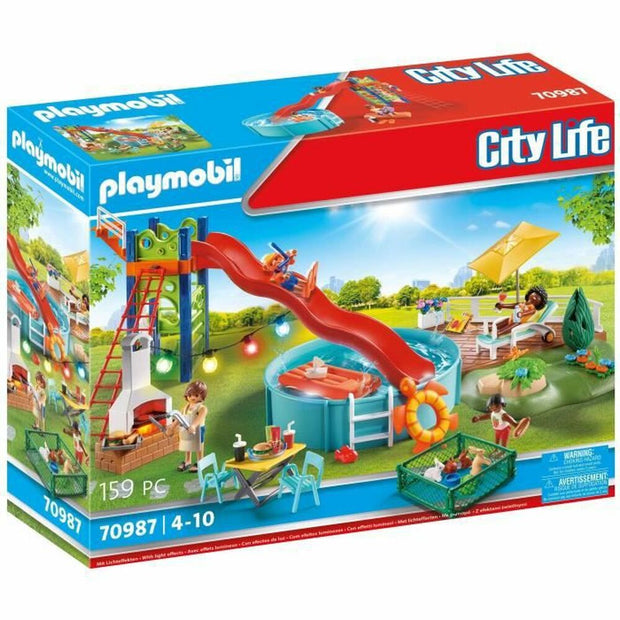 Playset Playmobil 70987 Barbecue Pool