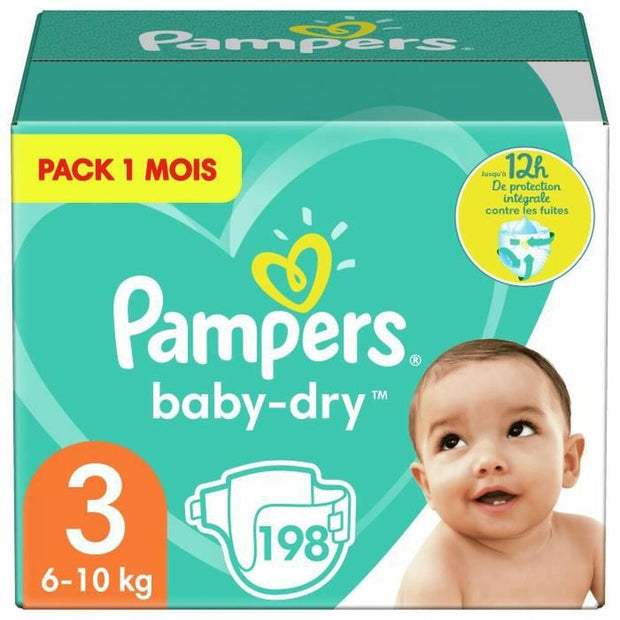 Disposable nappies Pampers Baby Dry 3 (198 Units)