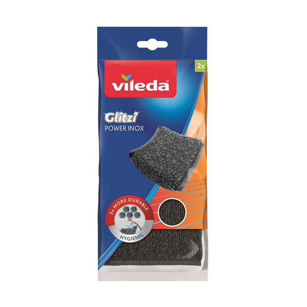 Scheuerschwamm Vileda Glitzi Inox Power Grau Edelstahl