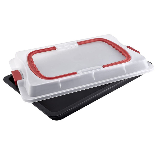 Backofenform Dr. Oetker Bake & Go mit Deckel Stahl Kunststoff (29 x 42 x 4 cm)