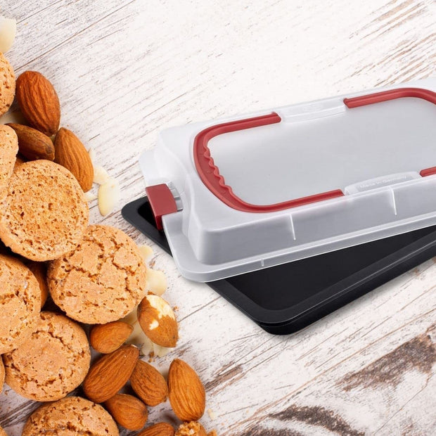 Backofenform Dr. Oetker Bake & Go mit Deckel Stahl Kunststoff (29 x 42 x 4 cm)