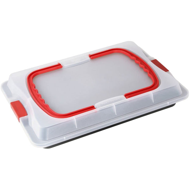 Backofenform Dr. Oetker Bake & Go mit Deckel Stahl Kunststoff (29 x 42 x 4 cm)