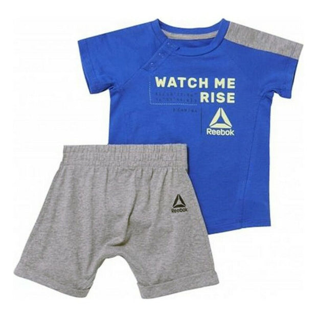 Trainingsanzug für Babys Reebok B ES Inf SJ SS Blau Grau