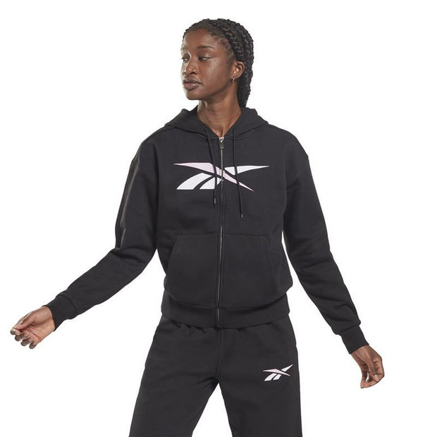 Sportjacke für Frauen Reebok Training Essentials Vector Full-Zip Schwarz