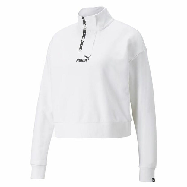 Damen Sweater ohne Kapuze Puma Tape Half-Placket W Weiß