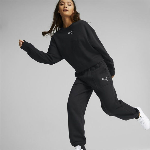 Damen-Trainingsanzug Puma Loungewear Schwarz