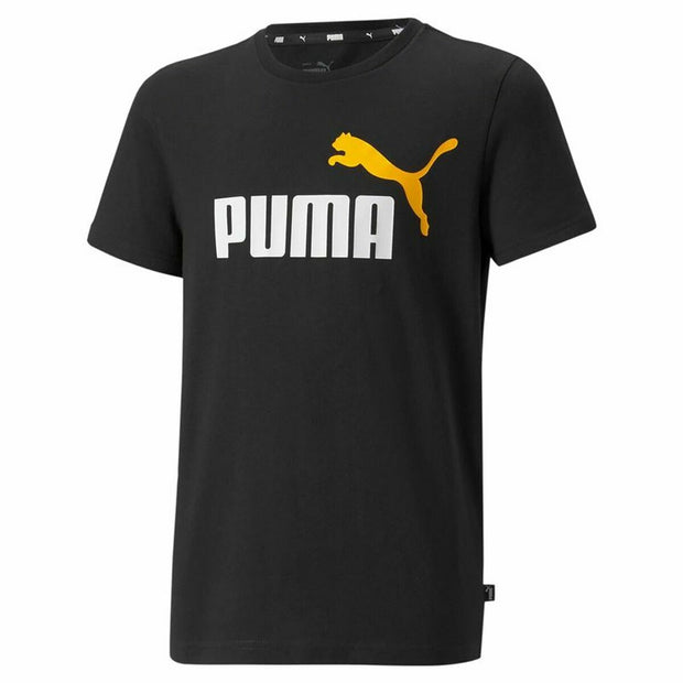 Kurzärmliges Sport T-Shirt Puma Essentials+ Two-Tone Logo Schwarz