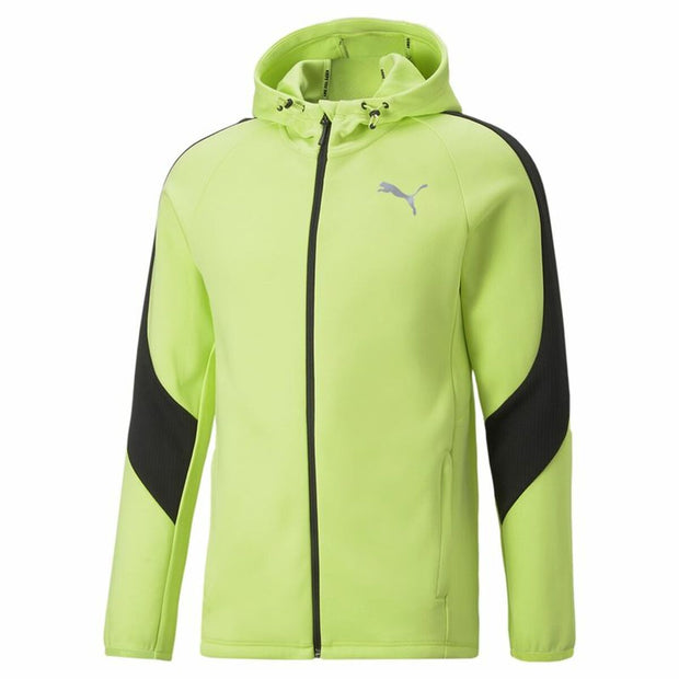 Herren Sweater mit Kapuze Puma Evostripe grün Voller Reißverschluss