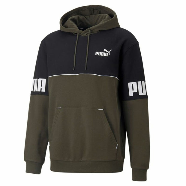 Herren Sweater ohne Kapuze Puma Power Colorblock Schwarz grün